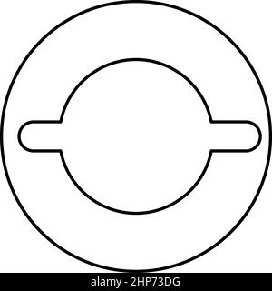 Gasket with groove laying contour outline icon black color vector illustration flat style image Stock Vector