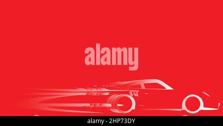 Fast Red Car Background Stock Vector