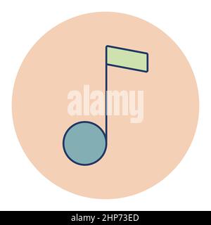Music note flat vector icon Stock Vector