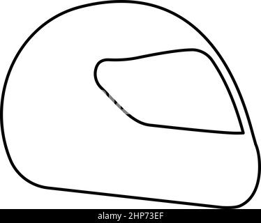 Helmet motorcycle racing sport contour outline icon black color vector illustration flat style image Stock Vector