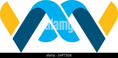 abstract M or w  Letter icon  Template Vector  illustration design Stock Vector