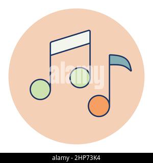 Music notes, song, melody or tune flat vector icon Stock Vector