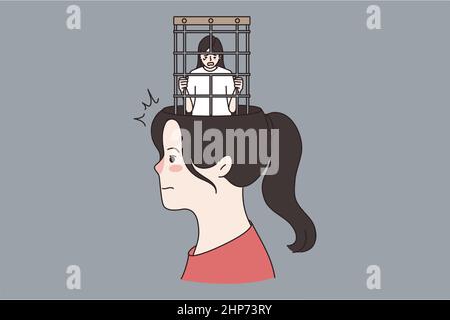 Freedom and mental health concept. Stock Vector