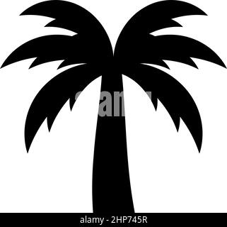 Palm tree silhouette Island concept icon black color vector illustration flat style image Stock Vector