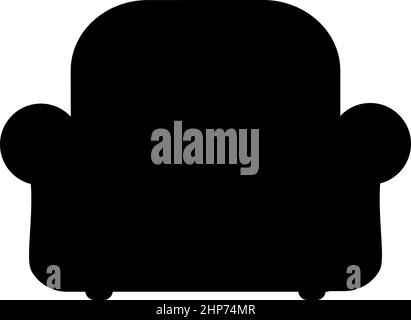 Armchair silhouette recliner Furniture for living room icon black color vector illustration flat style image Stock Vector