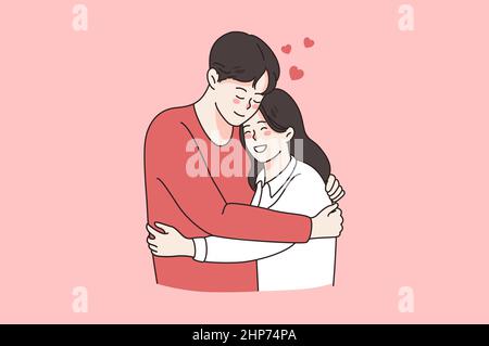 Love tenderness and romantic feelings concept. Stock Vector
