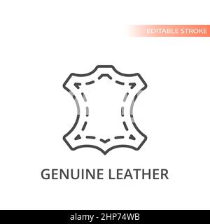 Genuine leather line vector icon Stock Vector