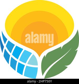 solar panel vector icon of natural energy Stock Vector