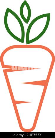 Carrot icon logo flat design template Stock Vector