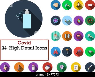 Covid Icon Set Stock Vector