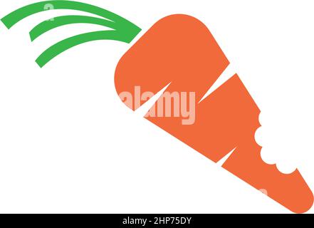 Carrot icon logo flat design template Stock Vector
