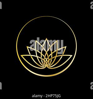 Abstract lotus flower logo design Stock Vector