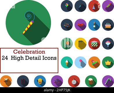 Celebration Icon Set Stock Vector