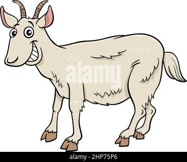 cartoon goat farm animal character Stock Vector