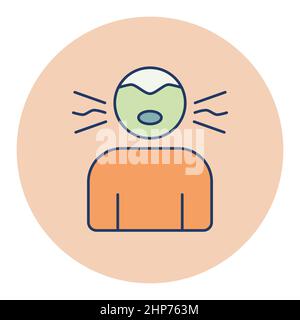 Novel Coronavirus symptoms dry cough vector icon Stock Vector