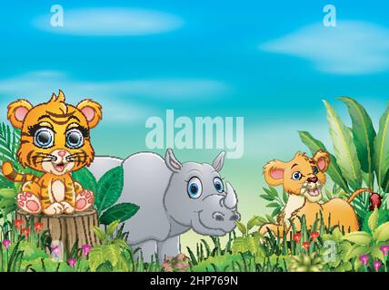 Rhino and flower Stock Vector Images - Alamy