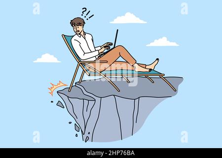 Earthquake and feeling panic concept. Stock Vector