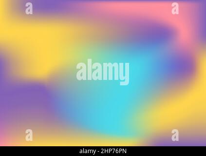Abstract blur fluid shapes wave pattern, blurry wavy trendy background. Retro gradient texture graphic design vector Template Copy space Poster Layout Flyer Banner Cover Cyan pink yellow colors Stock Vector