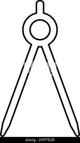 Divider circulus Circinus contour outline icon black color vector illustration flat style image Stock Vector