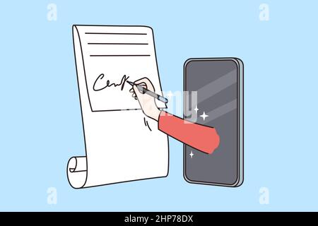 Online signing and identification concept. Stock Vector