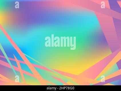Abstract blur fluid shapes wave pattern, blurry lines trendy background. Retro gradient texture graphic design frame vector Template Copy space Poster Layout Flyer Banner Cover Cyan pink yellow colors Stock Vector