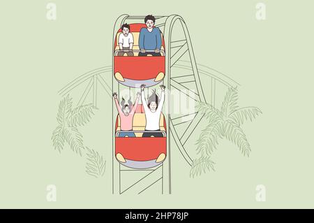 Amusement park and attraction concept Stock Vector