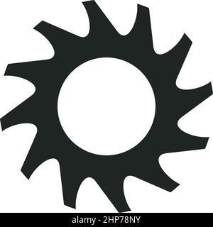 Helically toothed Gear or cogwheel on isolated white background. Stock Vector