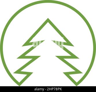 Christmas Tree icon flat design template Stock Vector