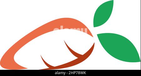 Carrot icon logo flat design template Stock Vector