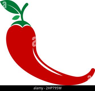 Chilli, red pepper icon logo design illustration Stock Vector
