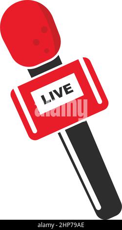 microphone live news icon vector illustration design template Stock Vector
