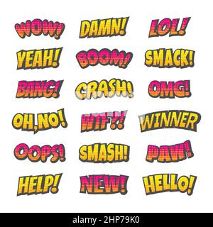 Comic style exclamation lettering Stock Vector