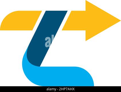 zl letter arrow icon  business vector design Stock Vector