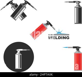 gas torch bottle icon vector illustration design template Stock Vector
