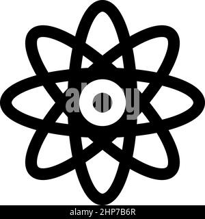 Atom molecular sign icon black color vector illustration flat style image Stock Vector
