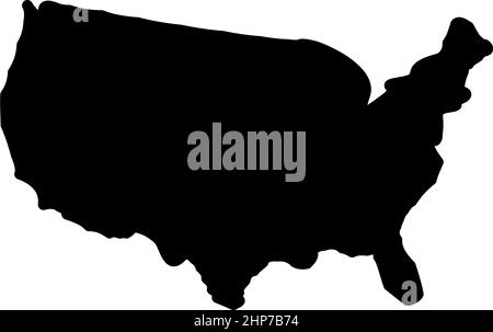 Map of America United Stated USA icon black color vector illustration flat style image Stock Vector