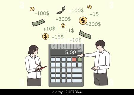 Financial data and calculating concept Stock Vector