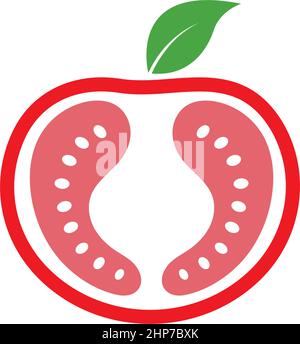 Tomato icon logo design vector illustration Stock Vector