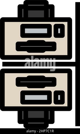 Office Table Top View Icon Stock Vector