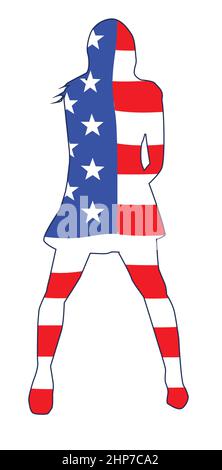 Stars And Stripes Jack Girl Stock Vector