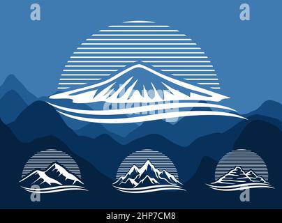 Mountain Outline Vector Sign Stock Vector