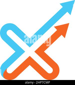 x arrow letter icon vector illustration design template Stock Vector