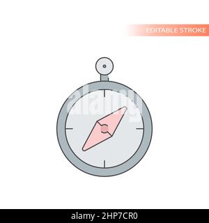 Compass thin line vector icon Stock Vector