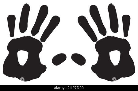Hand Print Silhouette Stock Vector
