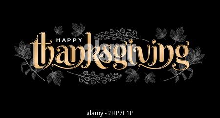 Thanksgiving lettering Stock Vector