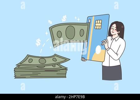 Debit or credit card concept. Stock Vector
