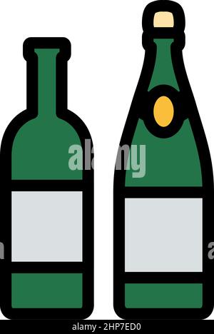 Icon Of Wine And Champagne Bottles Stock Vector
