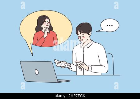 Online business communication and chat concept. Stock Vector