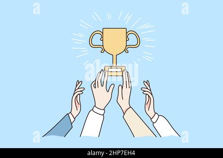 Teamwork, success and achievement concept Stock Vector