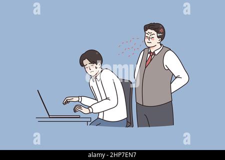 Controlling at work and fear concept Stock Vector